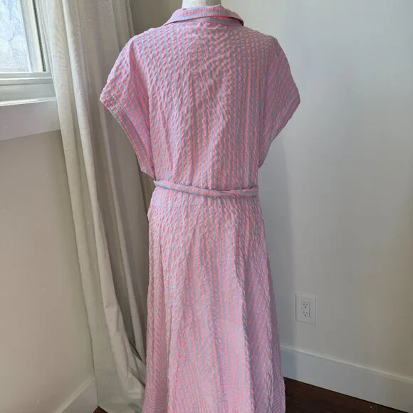 Draper James Trisha Handkerchief Dress Fit-and-flare A-line Size 3X Blue Pink - Picture 7 of 9